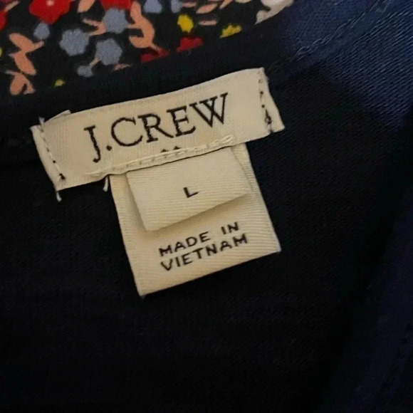 J. Crew Drapey tank top with patterned silky hem large - Picture 7 of 11